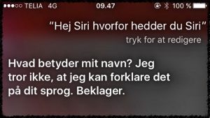 Jeg spørger siri hvor navnet kommer fra