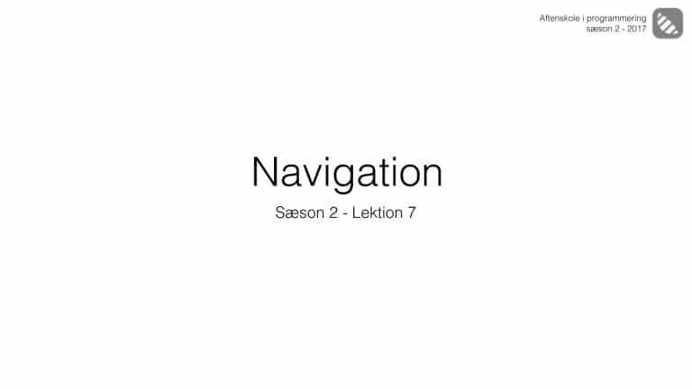 Lektion 2-7 Navigation