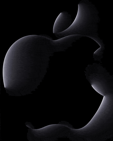 Apple event logo der ændrer sig fra et apple logo til et finder ansigt